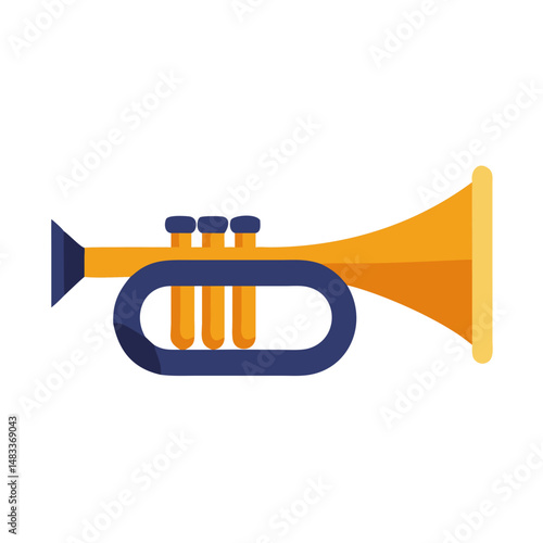 Trumpet Icon Representing Brass Musical Instrument Used in Jazz and Classical Music
