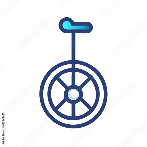 Unicycle Icon Representing Circus Performance and Balancing Entertainment Act