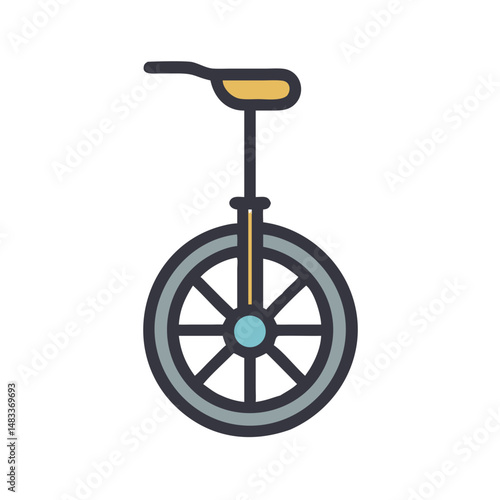 Unicycle Icon Representing Circus Performance and Balancing Entertainment Act