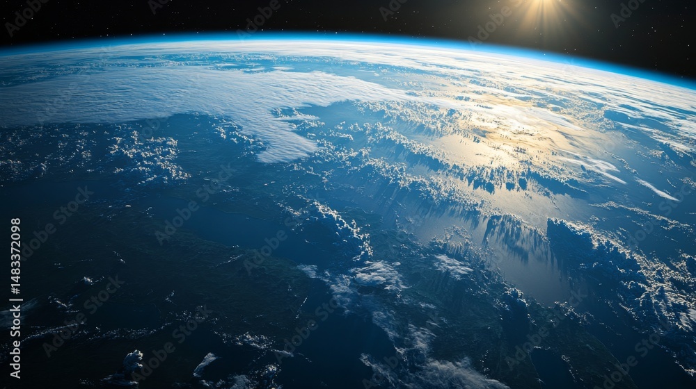 Fototapeta premium Exploring earth’s curvature from space satellite imagery of our planet aerial perspective natural beauty