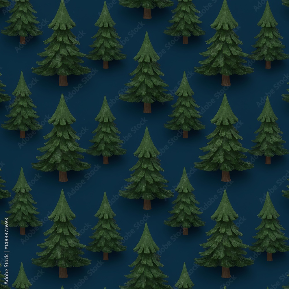 Obraz premium Midnight Evergreen Grove