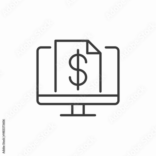 financial document display icon sign vector