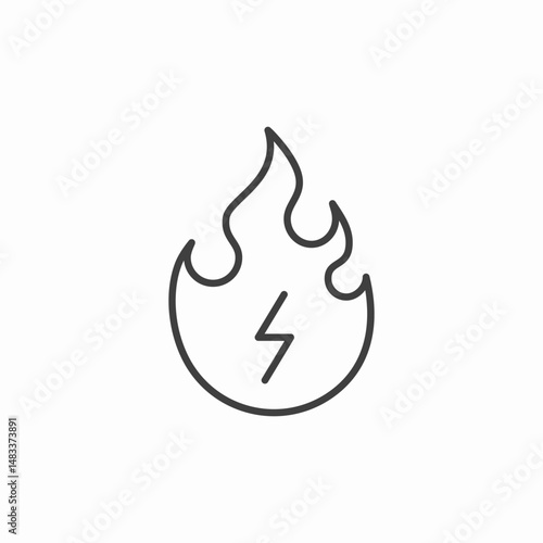 fire warning icon sign vector