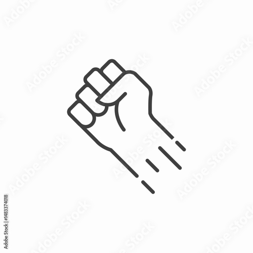fist power strike icon sign vector