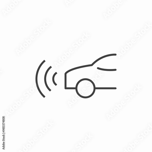 front sensor warning icon sign vector