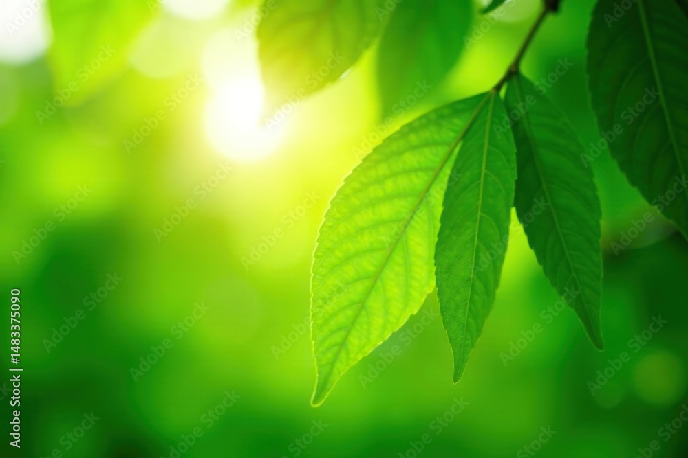 Close-up of vibrant green leaves, sunlight dappling through, showcasing the power of nature , environment, solar power Close-up of vibrant green leaves, sunlight dappling through, showcasing the power of nature , environment, solar power