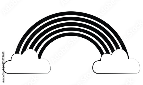 rainbow and clouds vector
