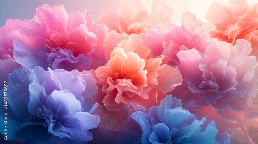 Vibrant, abstract floral display in pastel shades. Vibrant, abstract floral display in pastel shades.