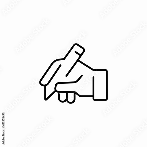 hand holding pencil icon sign vector
