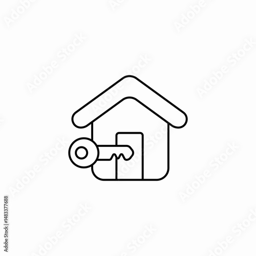 house key unlocks icon sign vector