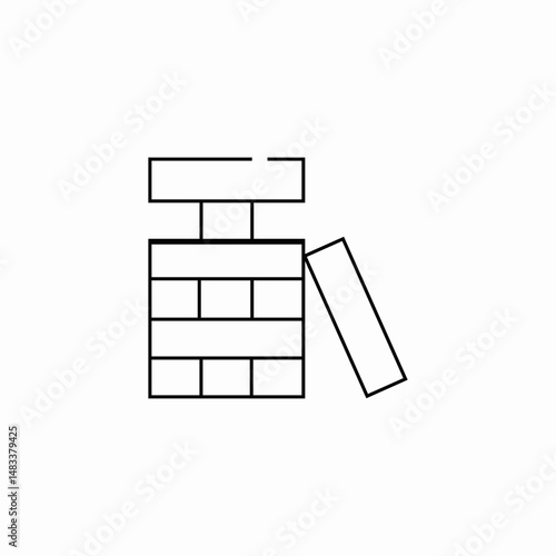 jenga wooden block tower icon sign vector