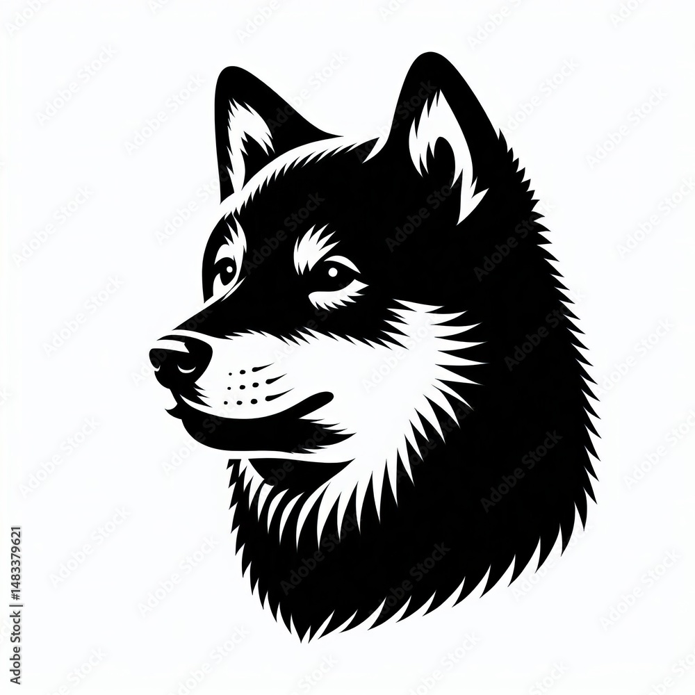 Obraz premium Shiba Inu Dog Silhouette