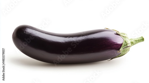 Wallpaper Mural Harvesting a single ripe eggplant isolated on a white background for culinary inspiration and visual appeal Torontodigital.ca