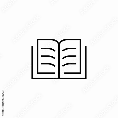 open book with text icon sign vector