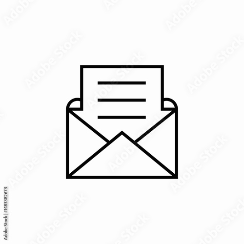 open envelope with letter icon sign vector