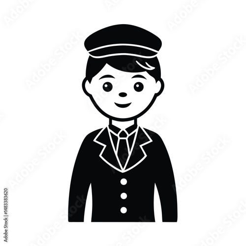 Smiling Boy Driver Icon Transportation, Cap, Uniform, Suit, Profession