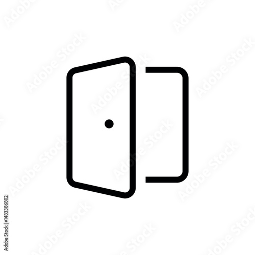 Open door outline vector icon. For action promotion and advertising mockup. Isolated symbol sign used for: mobile, app, design, web, dev, ui, ux, gui. EPS 10