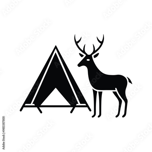 Camping Adventure Deer Silhouette, Tent, Wildlife, Nature, Outdoors