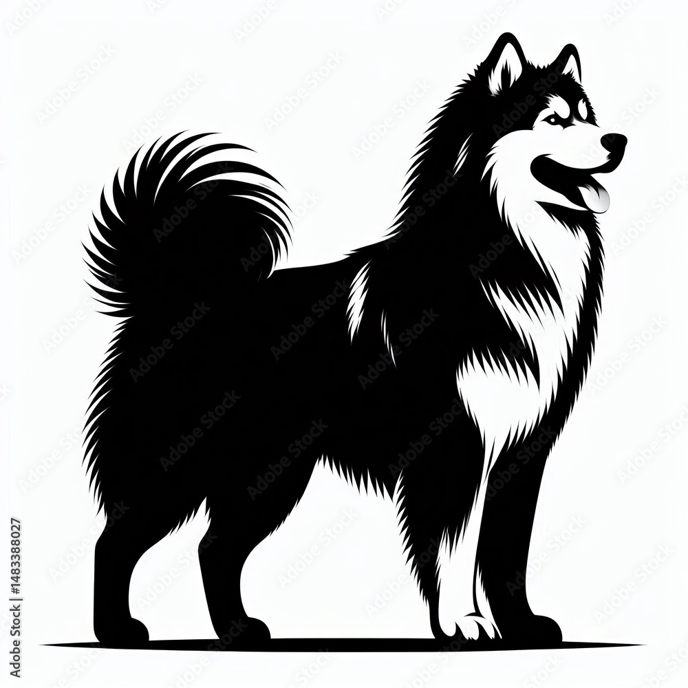Fototapeta premium Siberian Husky Dog Silhouette