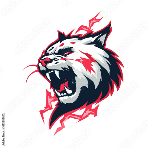 Wallpaper Mural Vector esports logo featuring a fierce roaring lynx with electric accents and dynamic design elements showcasing strength and agility Torontodigital.ca
