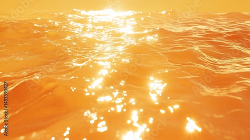 Golden SunKissed Waves Reflecting Light