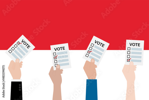Election in Indonesia. Election Concept. Vector Illustration.