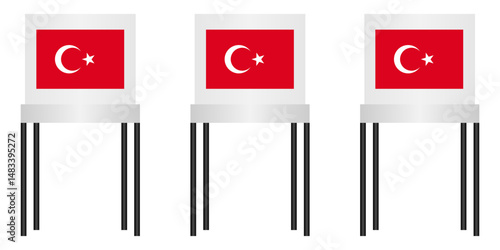 Voting Booths. Election in the Turkey. Election Concept. Vector Illustration.