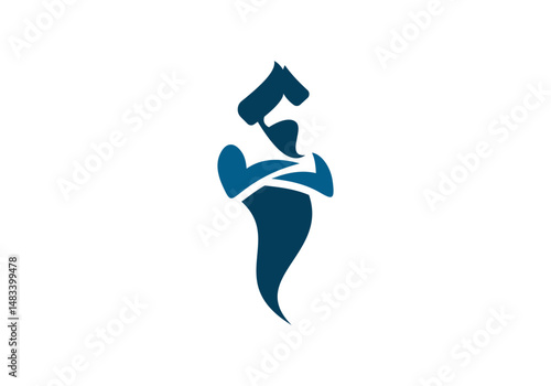 modern genie illustration vector logo