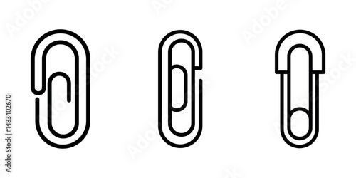 paper-clip outline or line icon design bundle.