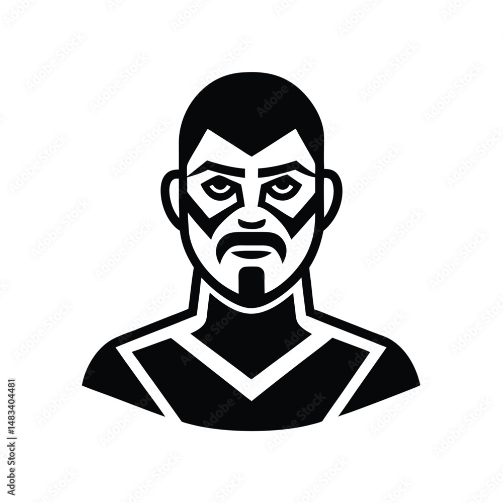 Sternfaced Man, Black and White, Geometric, Avatar, Icon, Profile, Portrait, Design, Illustration, G Sternfaced Man, Black and White, Geometric, Avatar, Icon, Profile, Portrait, Design, Illustration, G