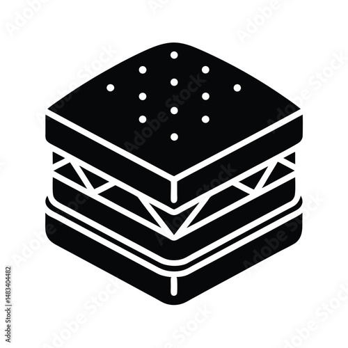 Isometric Sandwich Icon Bread, Filling, Food, Meal, Lunch