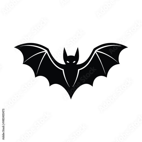 Halloween Bat Silhouette Dark Night Creature Wings Vector Graphic