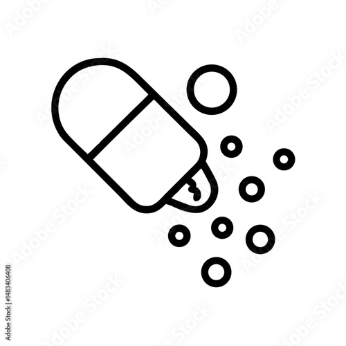Effervescent Medicine Icon with Bubbles Vector Illustration