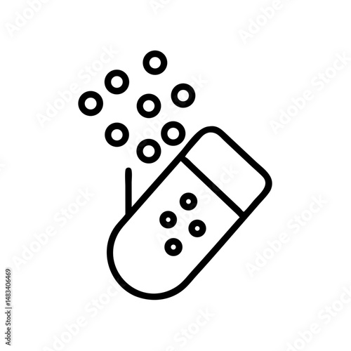 Effervescent Medicine Icon with Bubbles Vector Illustration
