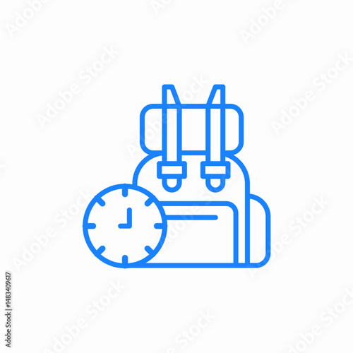 backpack and watch icon sign vector