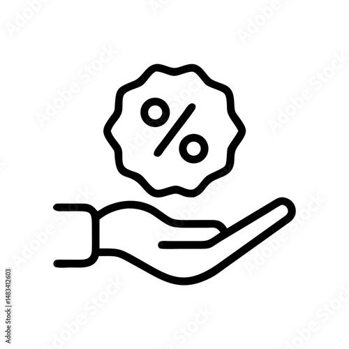 Percentage Rate Symbol Icon – Finance, Discount, and Interest Concept