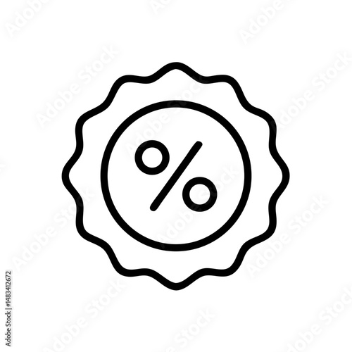 Percent Symbol Icon – Discount, Interest Rate, and Finance Concept