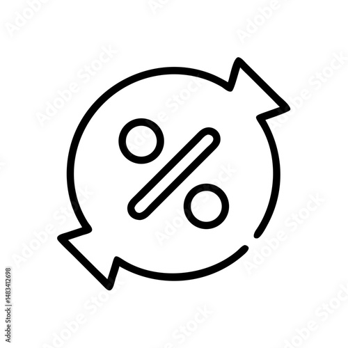 Percent Symbol Icon – Discount, Interest Rate, and Finance Concept