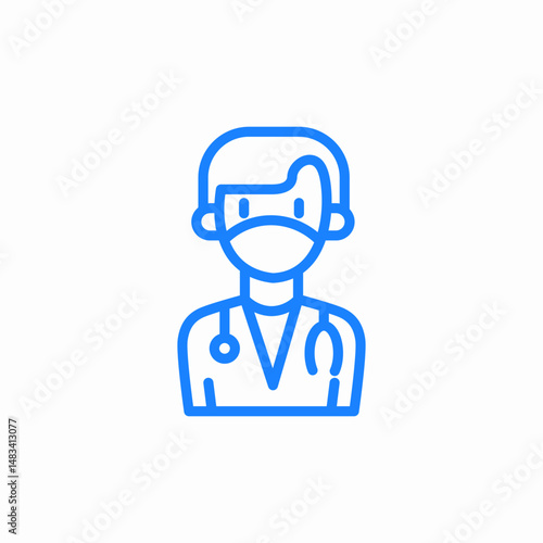 doctor in medical mask icon sign vector