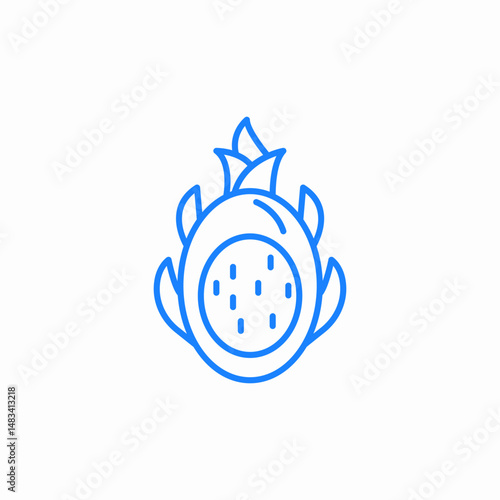 dragonfruit pitaya icon sign vector