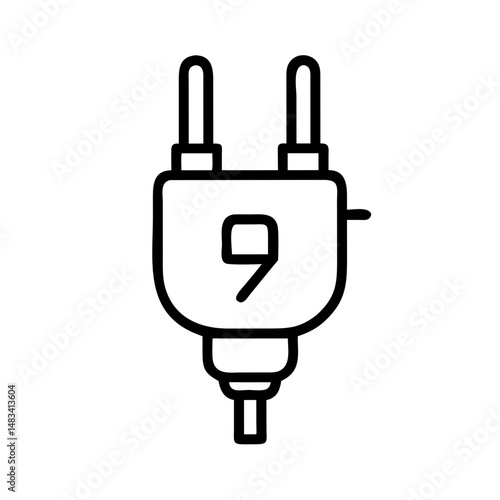 Plug Adapter Power Icon Representing Electrical Conversion, Power Supply, and Device Compatibility