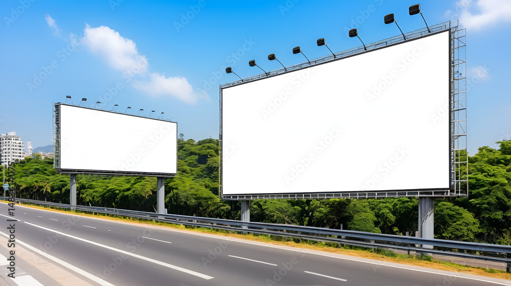 Fototapeta premium billboard blank for outdoor advertising poster or blank billboard for advertisement.