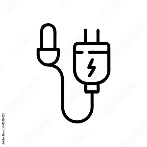 Power Plug Connection Icon Representing Electrical Link, Energy Supply, and Device Charging
