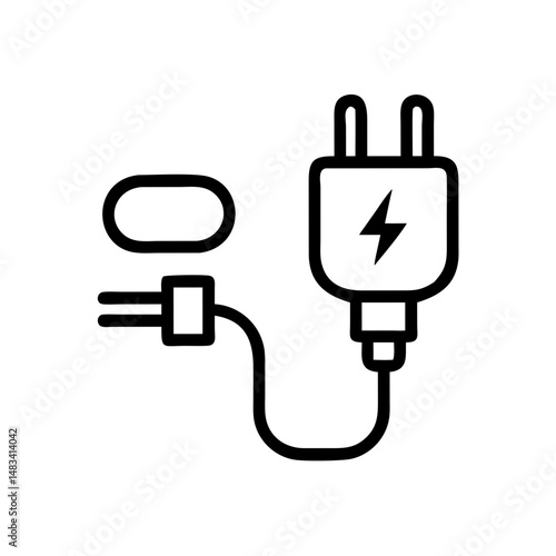 Power Plug Connection Icon Representing Electrical Link, Energy Supply, and Device Charging