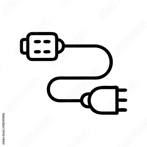 Power Plug Connection Icon Representing Electrical Link, Energy Supply, and Device Charging