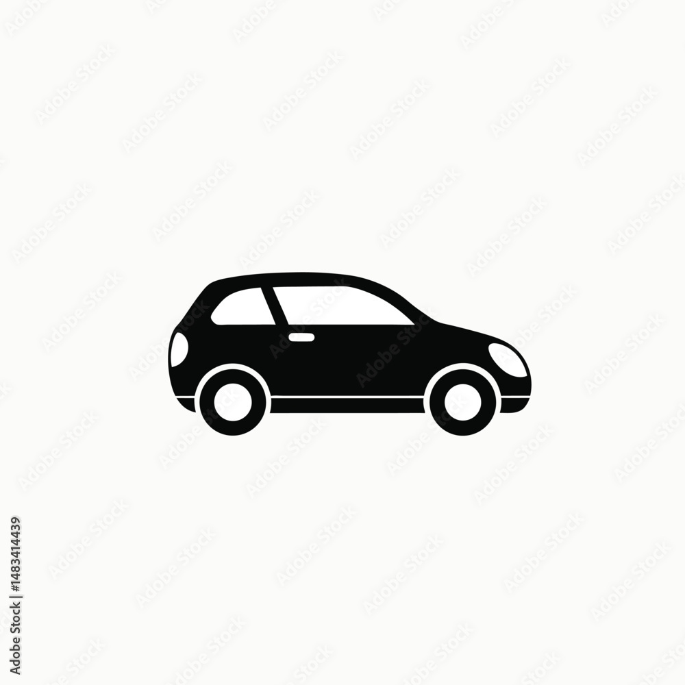 Car Icon Silhouette Isolated on White Background – Vector Illustration Car Icon Silhouette Isolated on White Background – Vector Illustration