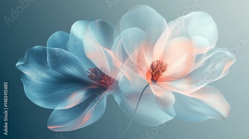 Delicate, translucent blossoms in a soft, pastel gradient.
