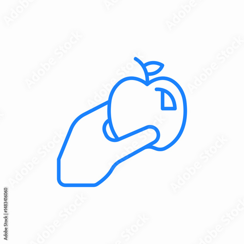 hand holding apple icon sign vector
