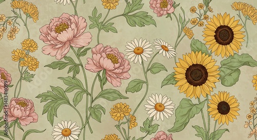 Summer's Gentle Bloom AI Generated