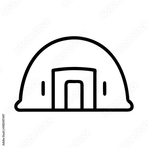 Rounded Front Building Icon Representing Urban Architecture, Commercial Property, and Modern Infrastructure